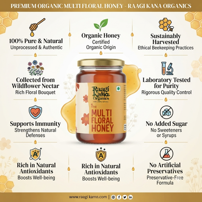 Raagi Kana Organics Multi Floral Honey 2Kg
